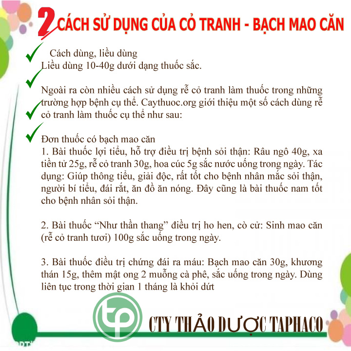 [Túi 1kg] Bạch mao căn (rễ cỏ tranh) sấy khô - Thảo Dược Tấn Phát - Hàng công ty mới về