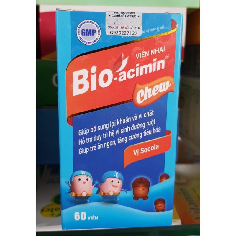 KẸO BIO ACIMIN CHEW ( BỔ SUNG MEN - GOLD, BỔ SUNG CHẤT XƠ - FIBER)