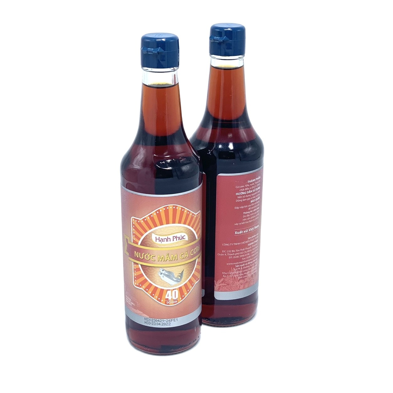 (THÙNG XỐP COMBO 02 CHAI) Nước mắm Hạnh Phúc 40 độ đạm chai 500ml
