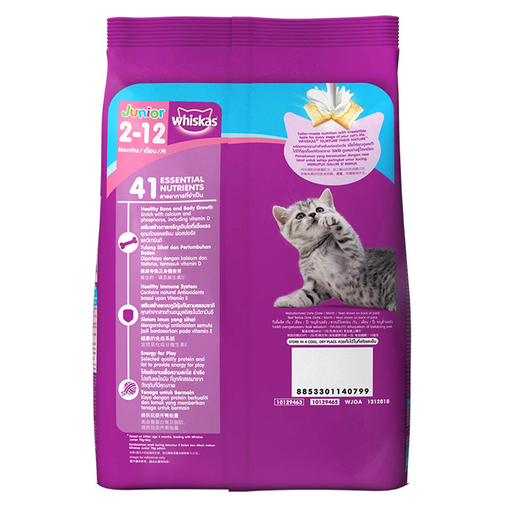 WHISKAS - COMBO 8+ 1 x 450gr/bao (vị cá biển 2-12M ) + 3 x 80gr/gói (Mix vị)