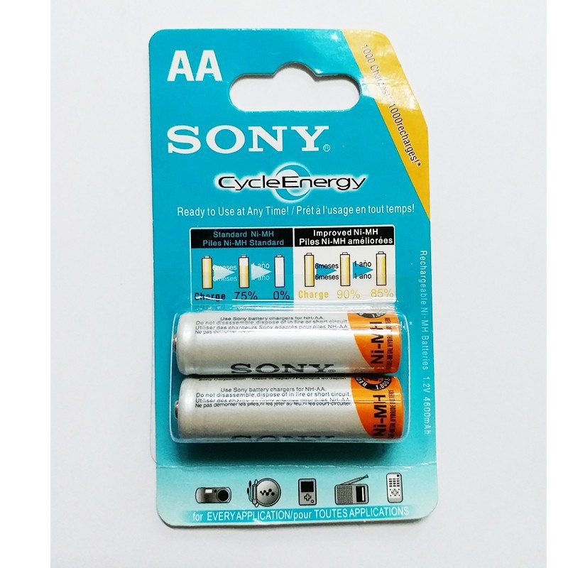 Pin sạc AA (2A) Sony 1 vỉ 2 viên