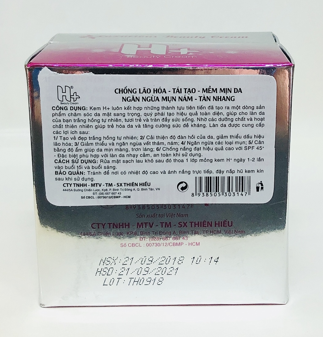 Kem H+ Dưỡng Trắng Da 6 Tác Dụng 20g