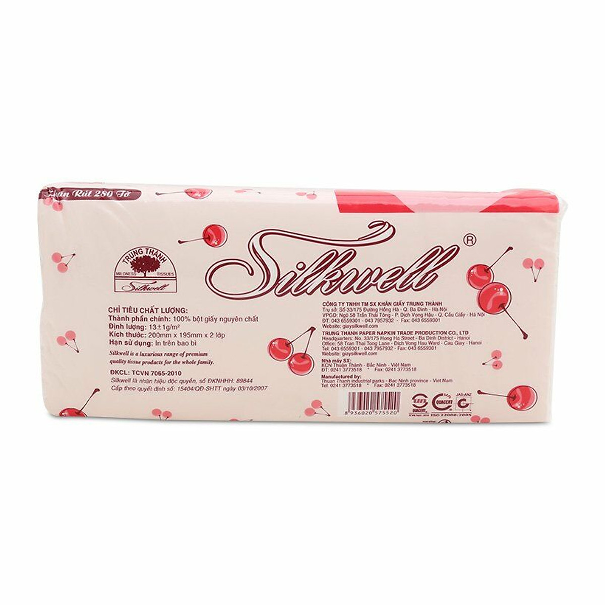 [4Healthy]Giấy rút lụa Silkwell 2 lớp 280 tờ