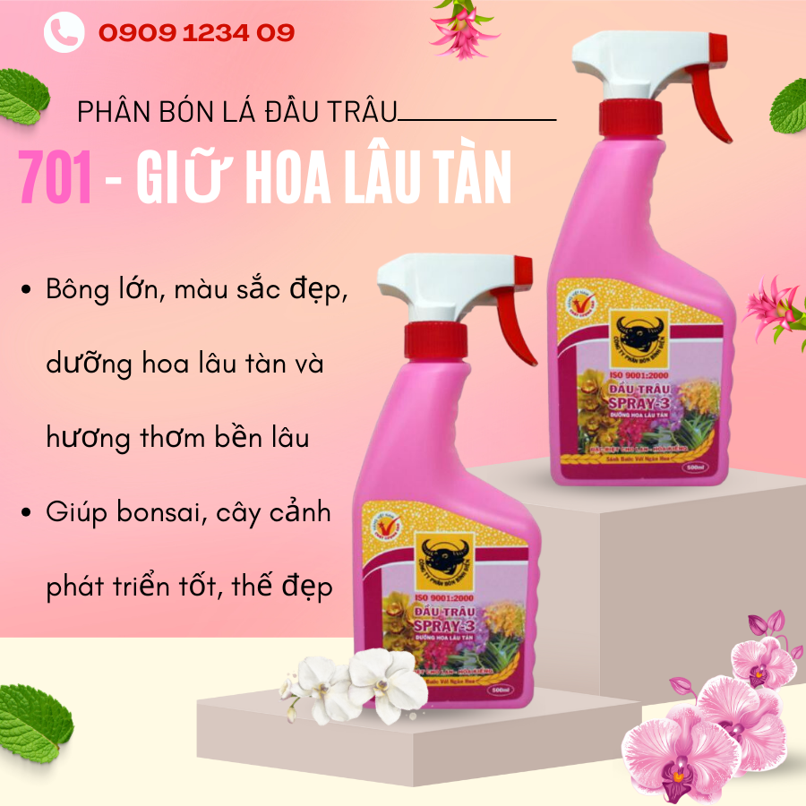 Phân bón lá đầu trâu dạng xịt (Chai 500ml), phân bón pha sẵn cho mọi giai đoạn của cây trồng (Vườn Sài Gòn)