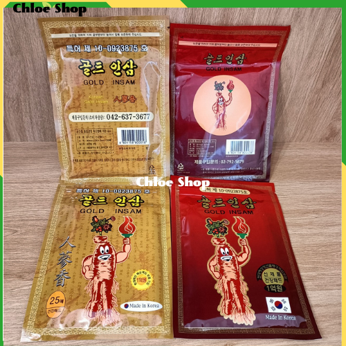 Cao dán hồng sâm túi đỏ Gold insam 25 miếng của Hàn Quốc