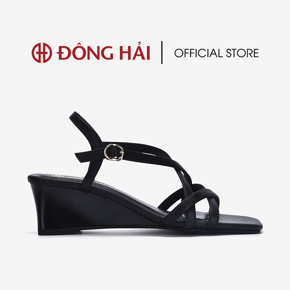 Giày sandals đế xuồng đông hải quai mảnh đan chéo 6cm - s81m9