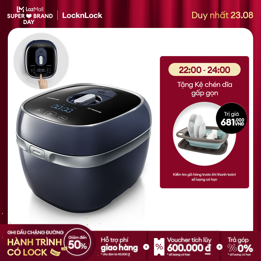 EJR526GRY-Nồi cơm điện cao tần Lock&lock IH pressure rice cooker -1.8L- công nghệ cao tần & áp suất, 12 chế độ nấu - Hàng chính hãng