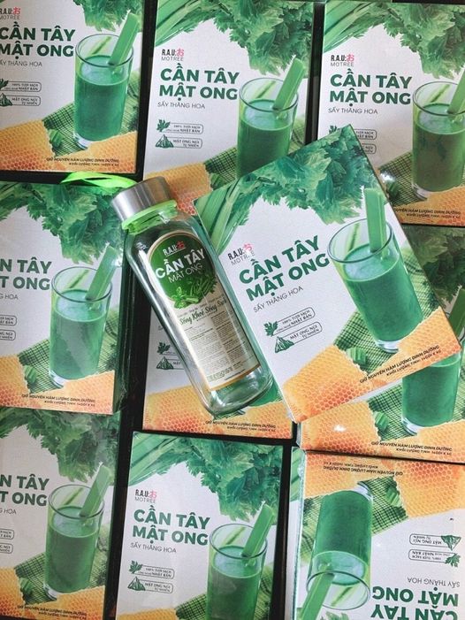 cần tây mật ong giảm cân (hộp 14 gói, mua 3 hộp tặng 1 bình )