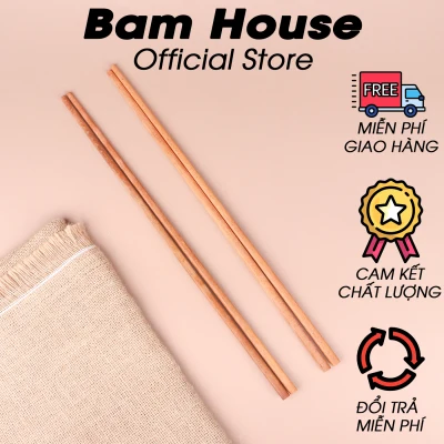 Bộ 2 đôi đũa gỗ dài chiên thức ăn Bam House chống bỏng cao cấp DGD02 – Bam House
