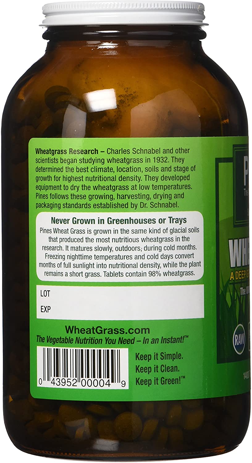 [Hoàn Tiền 15%]Viên cỏ lúa mì hữu cơ Pines Wheatgrass 1400 viên