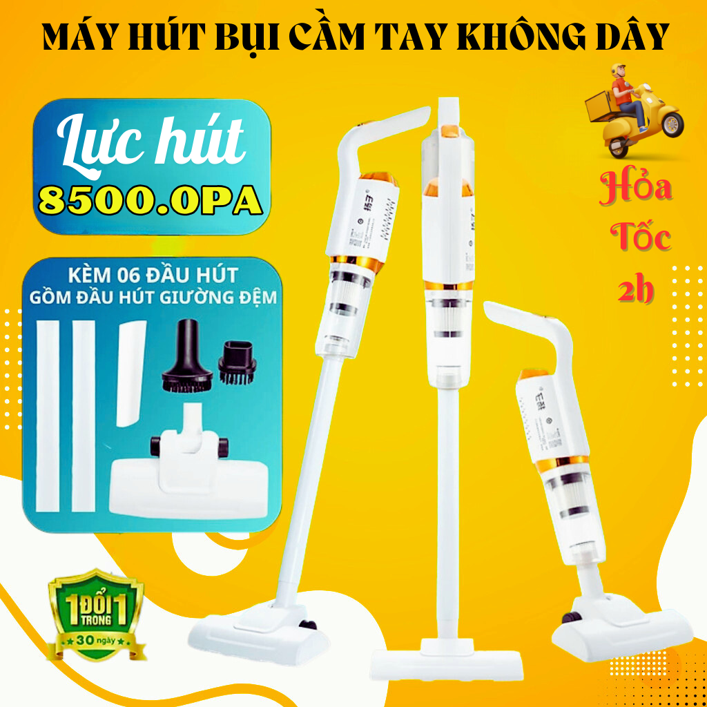 Máy hút bụi xe ô tô-máy hut bui cầm tay không dây rowanto rt-3008 -hút bụi giường nệm, máy tính, xe hơi - vacuum cleaner-may hut bui mini - công suất 120w-lực hút 12000pa-pin 2000mah