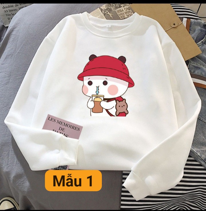 Các mẫu áo nỉ hình cute chất nỉ da cá , dày