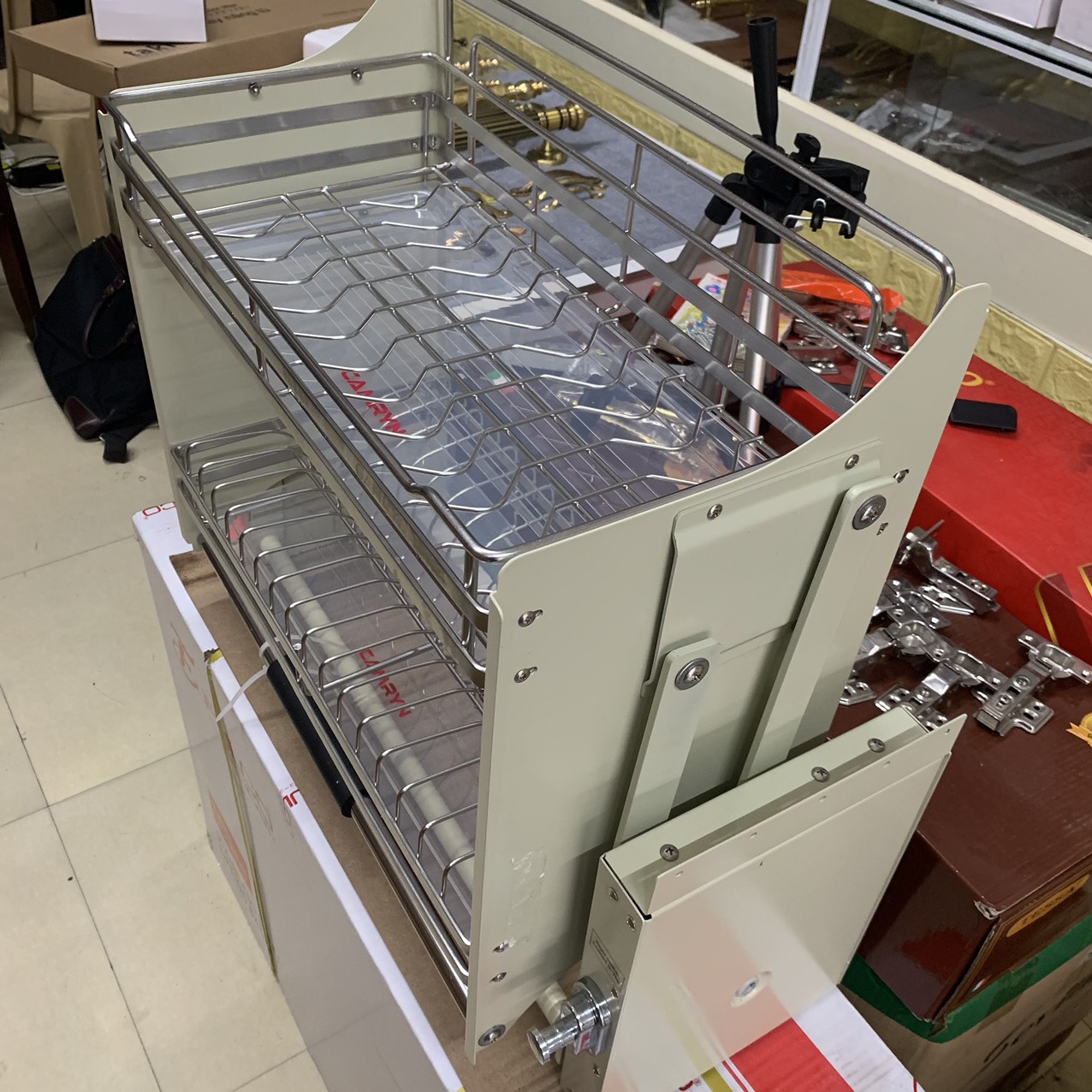 Giá bát nâng hạ inox 304.