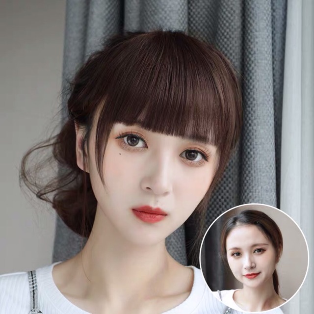 Tóc giả mái ngố dày có mai 2 bên siêu đẹp