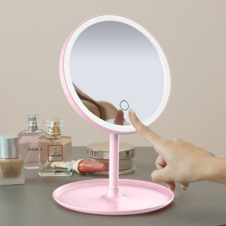 USB rechargeable LED makeup mirror (multicolor)-[stylish makeup mirror touch up mirror cute makeup mirror folding Mirror]