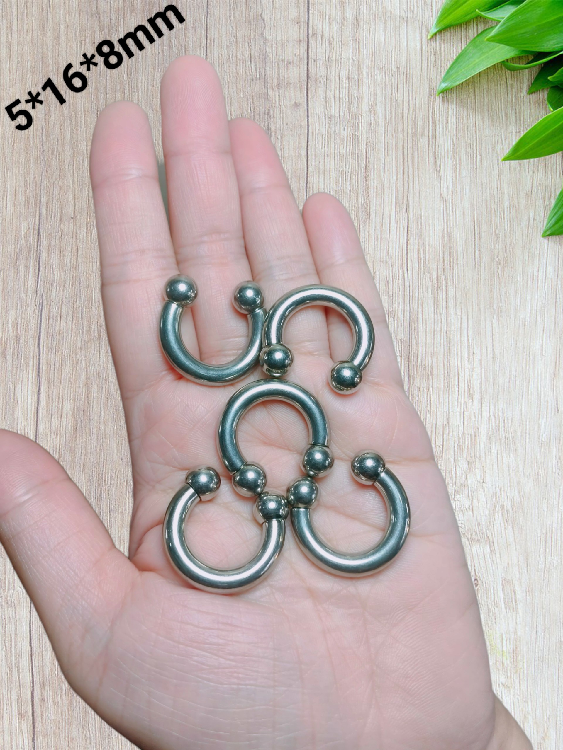 [Giá hủy diệt] [Ảnh thật] [Chính hãng] Khuyên PA chữ C 2 đầu bi