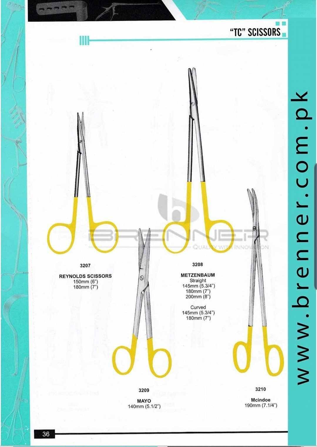 Kéo Mayo thẳng 18cm, chuôi vàng
