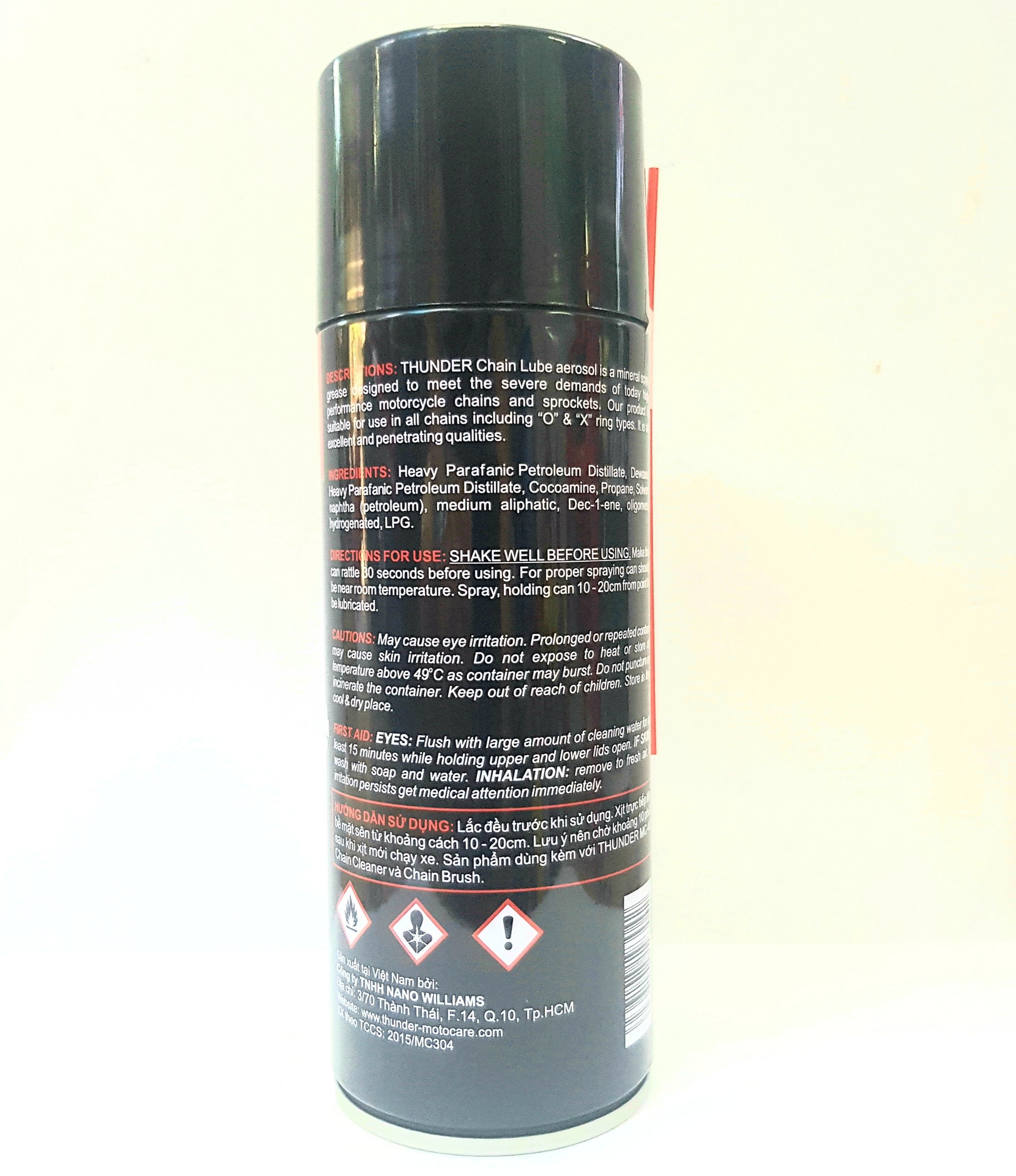 [HCM][SIÊU KHUYẾN MÃI] Chai xịt bảo dưỡng sên bôi trơn Thunder Chain Lube 400ml
