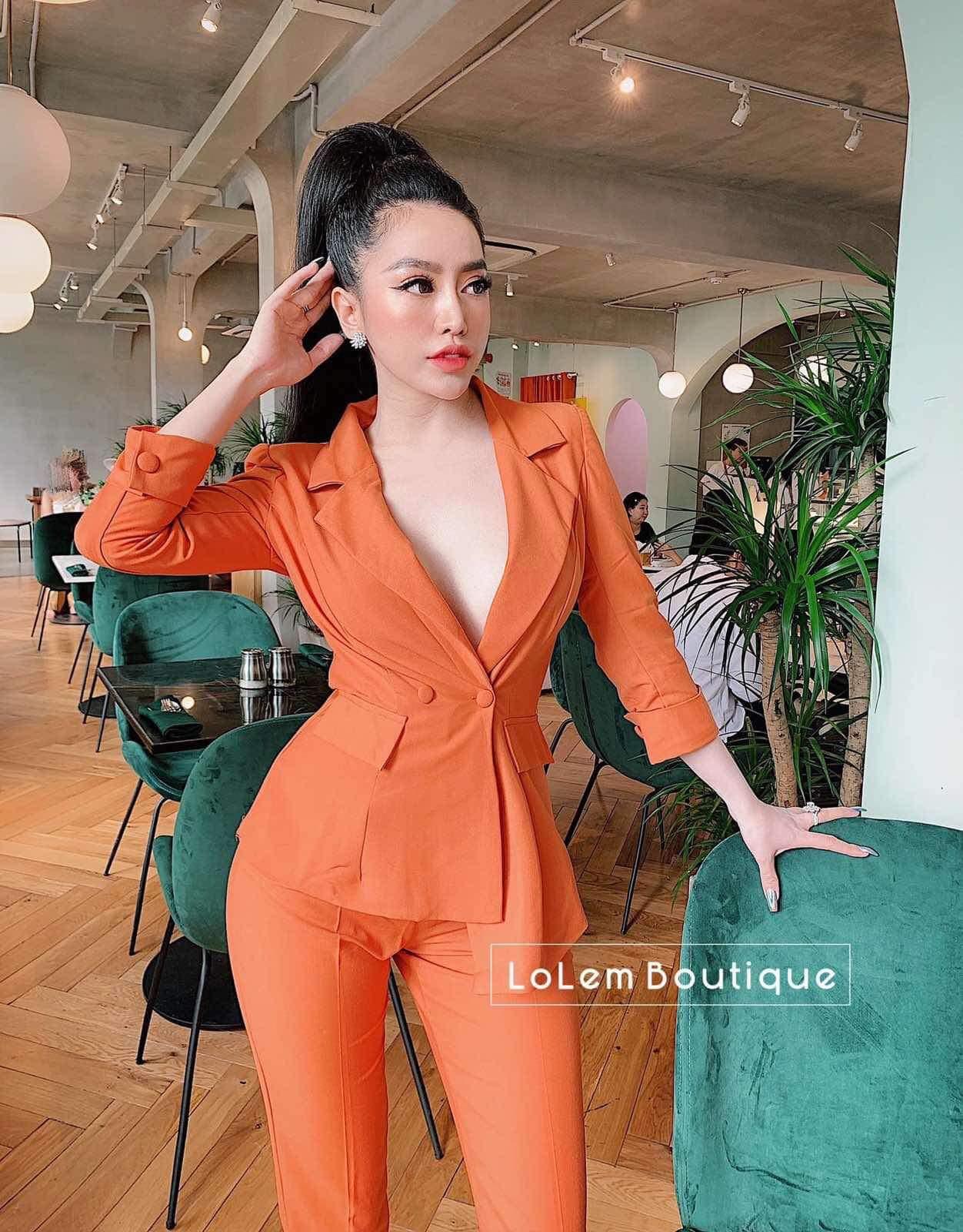 Sét vest nút bọc tay dài quần tây