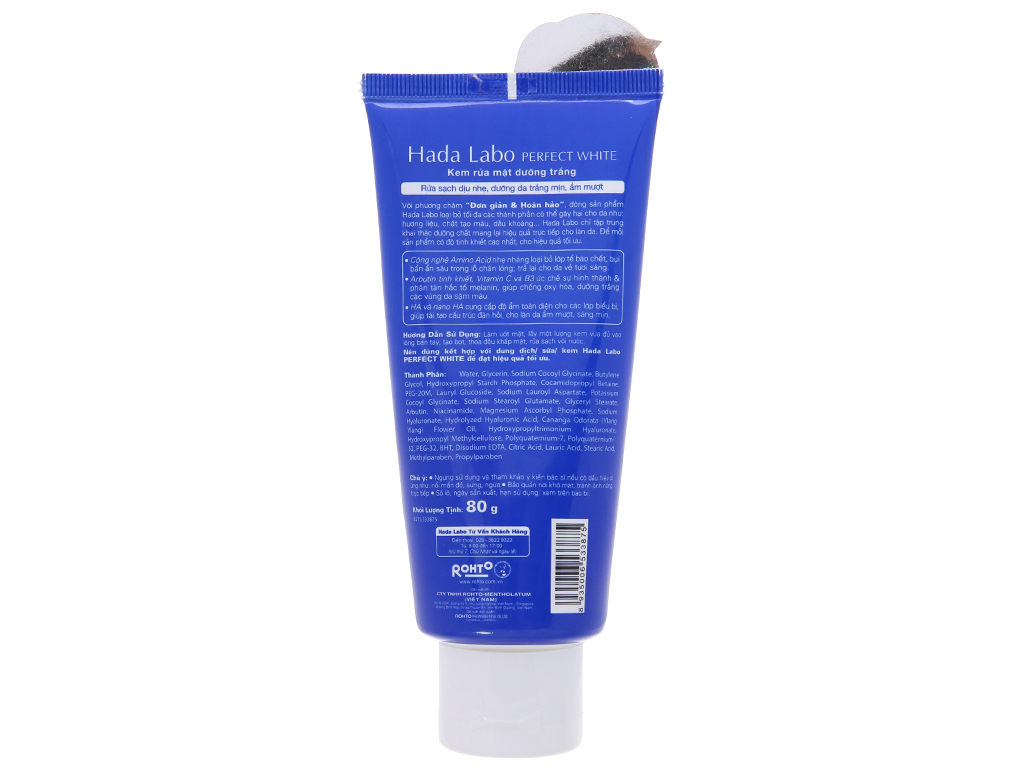 Kem rửa mặt dưỡng trắng Hada Labo Perfect White 80g