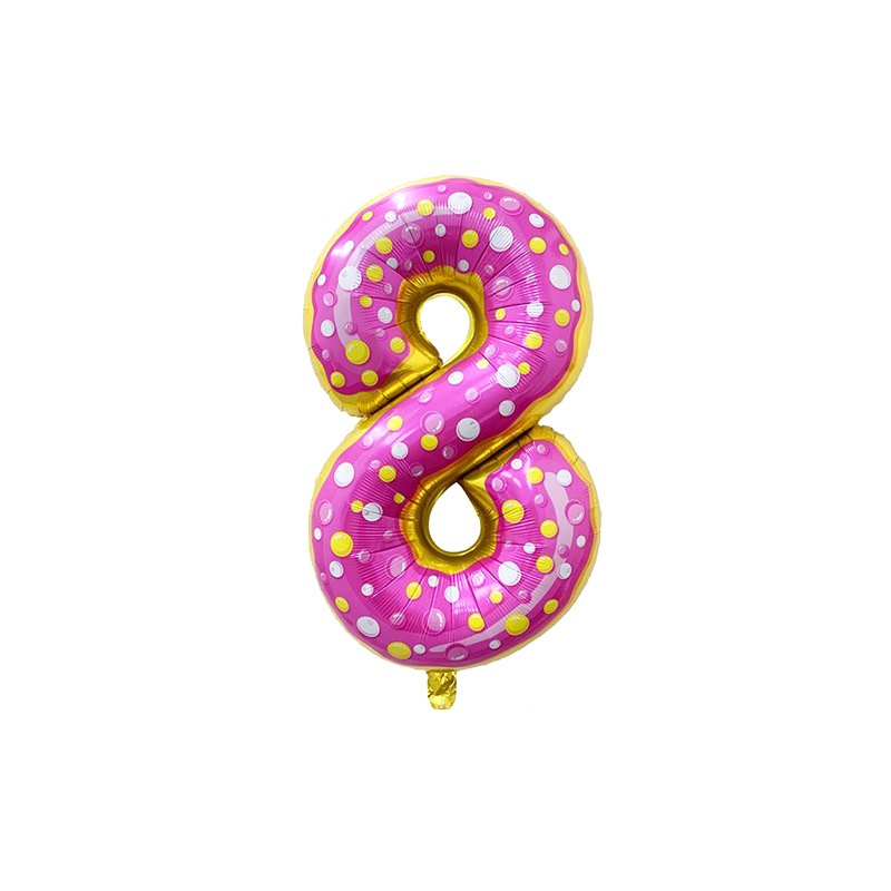 Bóng số sinh nhật họa tiết bánh donut (80cm)
