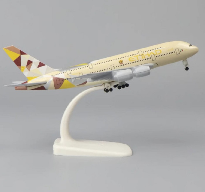 Mô hình máy bay tĩnh A380 Etihad Airways 20cm