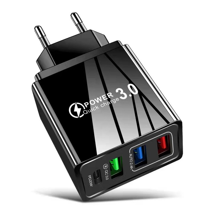Củ sạc nhanh PD 20W iPhone Samsung 4 USB QC 3.0 PD 3.0 Type C