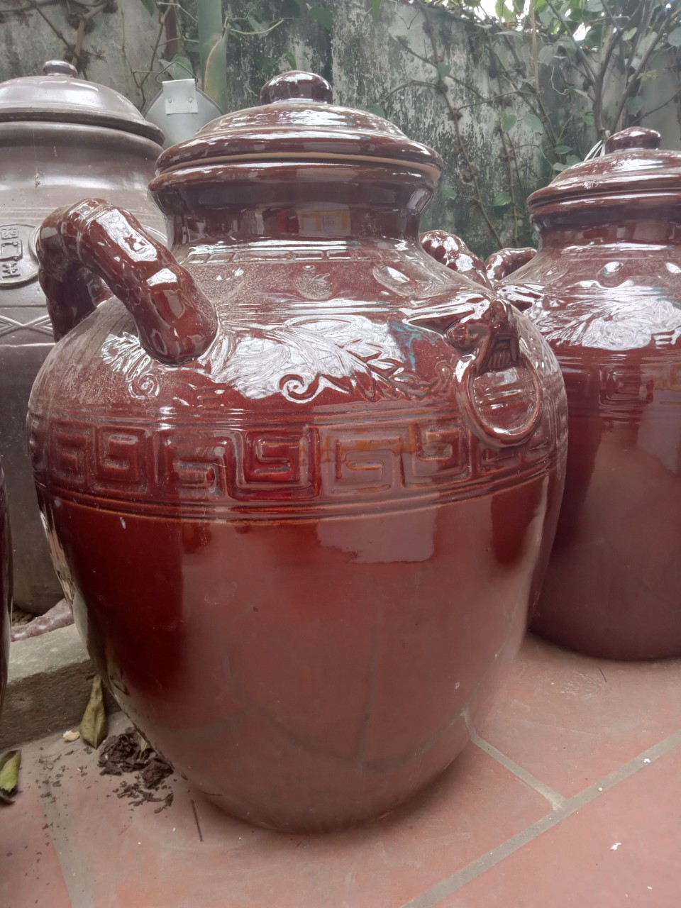 Chum sành tráng men Hũ gạo gốm sứ Bát Tràng 20 lít (nâu)