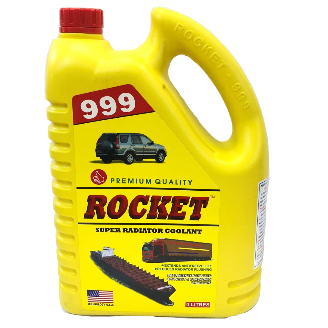 [HCM]Nước làm mát cao cấp cho ô tô xe đầu kéo ROCKET 999 màu xanh / màu đỏ 4L
