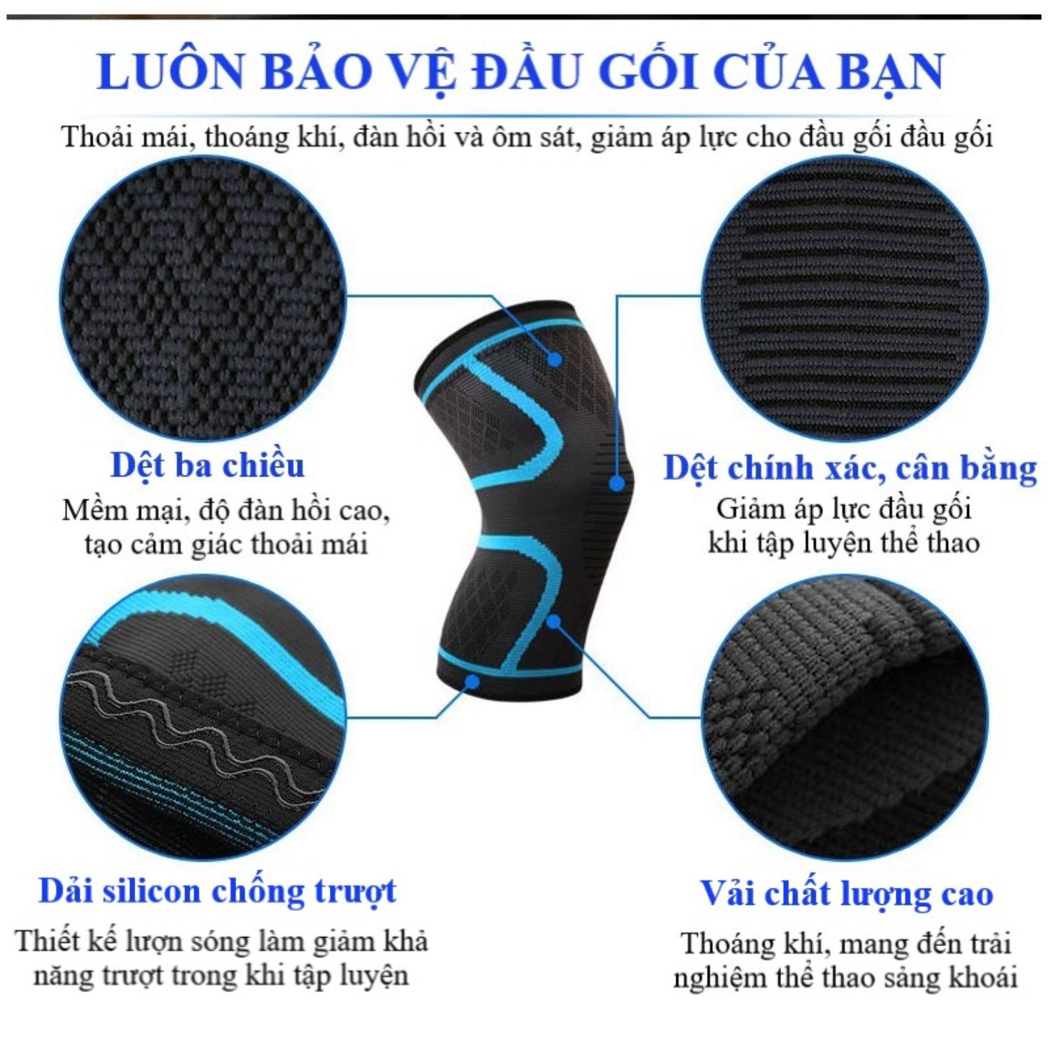 Đôi Đai Bảo Vệ Đầu Gối Aolikes Cao Cấp