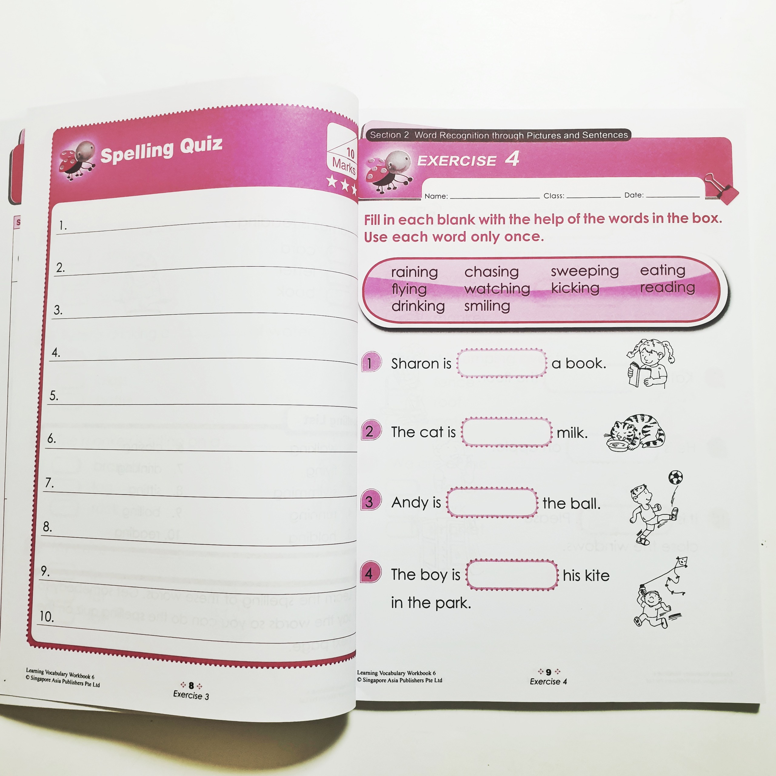 Learning Vocabulary bộ nhập 6q giấy bóng màu