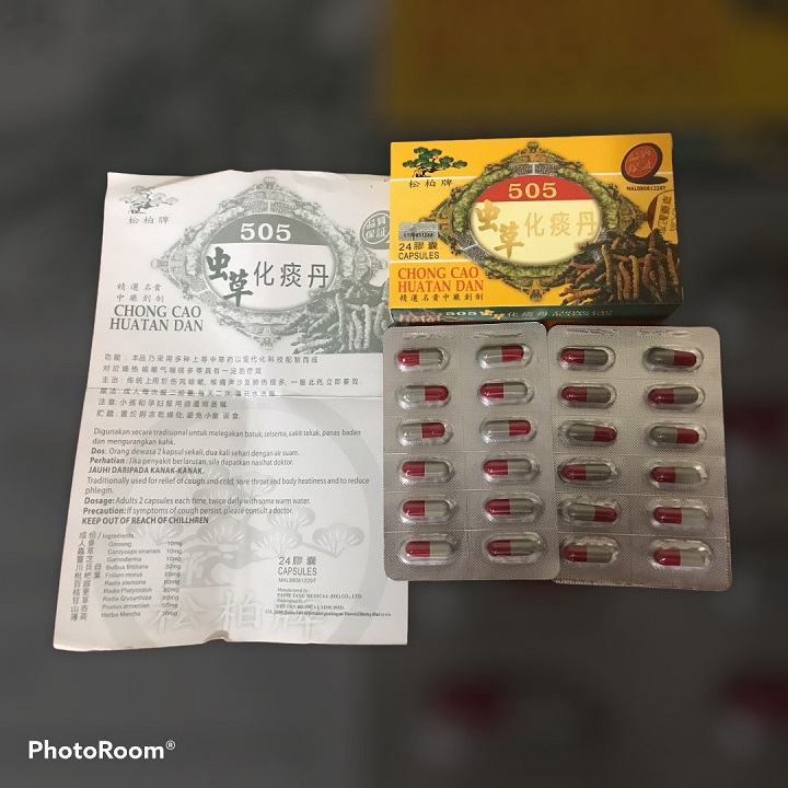 Ho vỉ 505 - đông trùng 24 vỉ - chong cao huatan dan – hỗ trợ ho , đau họng