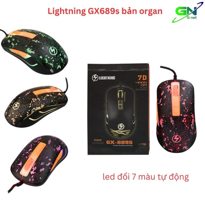 Chuột game có dây Lightning GX689S 4000DPI