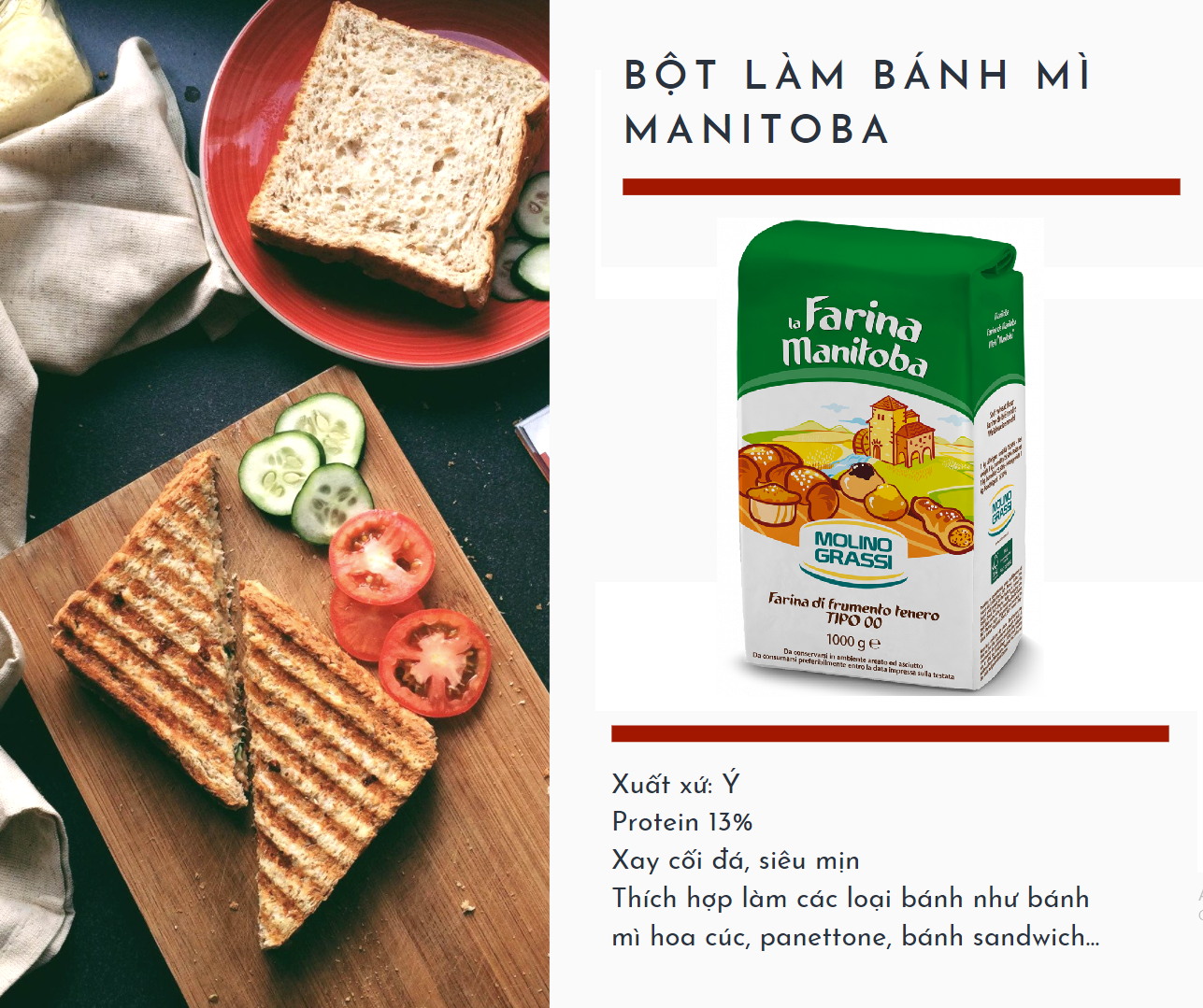 Bột Số 13, Bột Làm Bánh Mì Manitoba  1kg