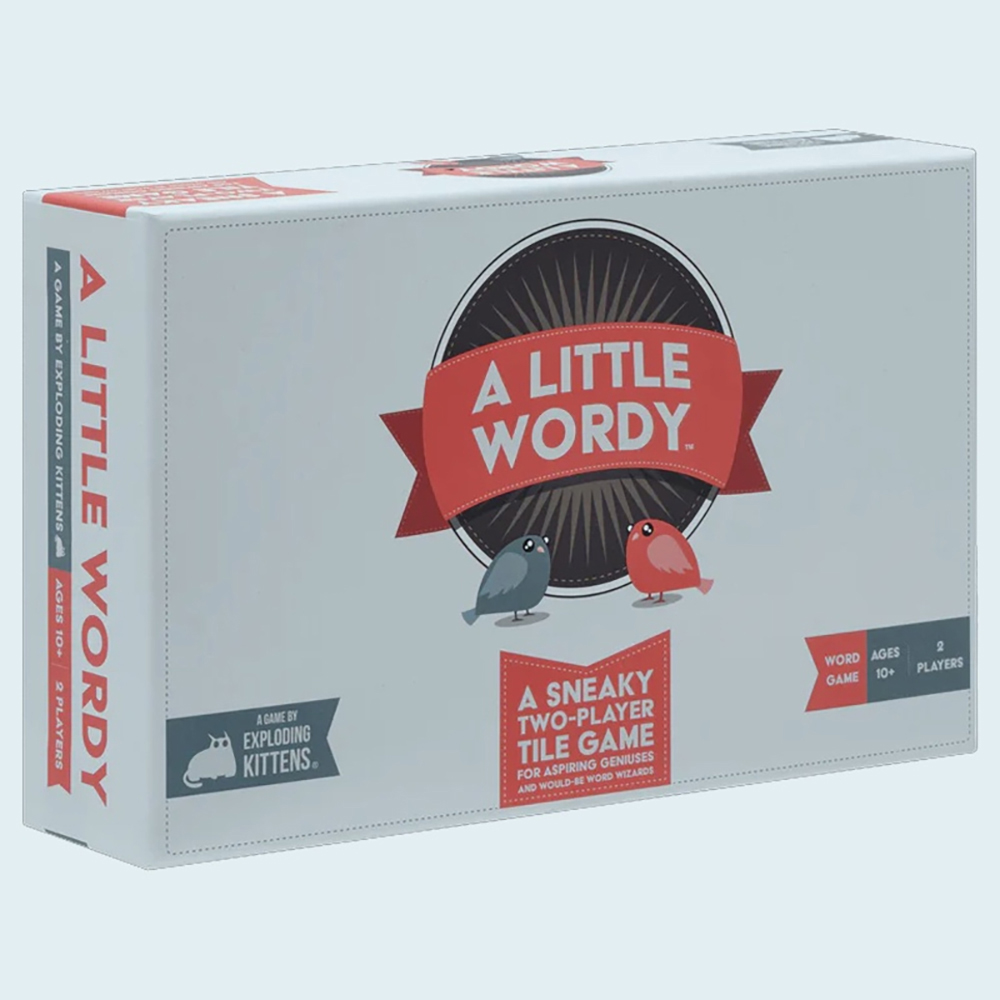 Bộ Board Game A Little Wordy by Exploding Kittens | A Clever Scramble Word Game of Tiles, Cards, and Clues