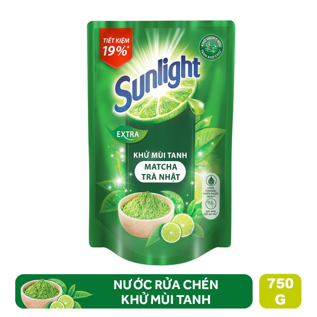 Nước Rửa Chén Sunlight Trà Xanh/ Chanh Túi 750Ml (Giao Màu Ngẫu Nhiên)