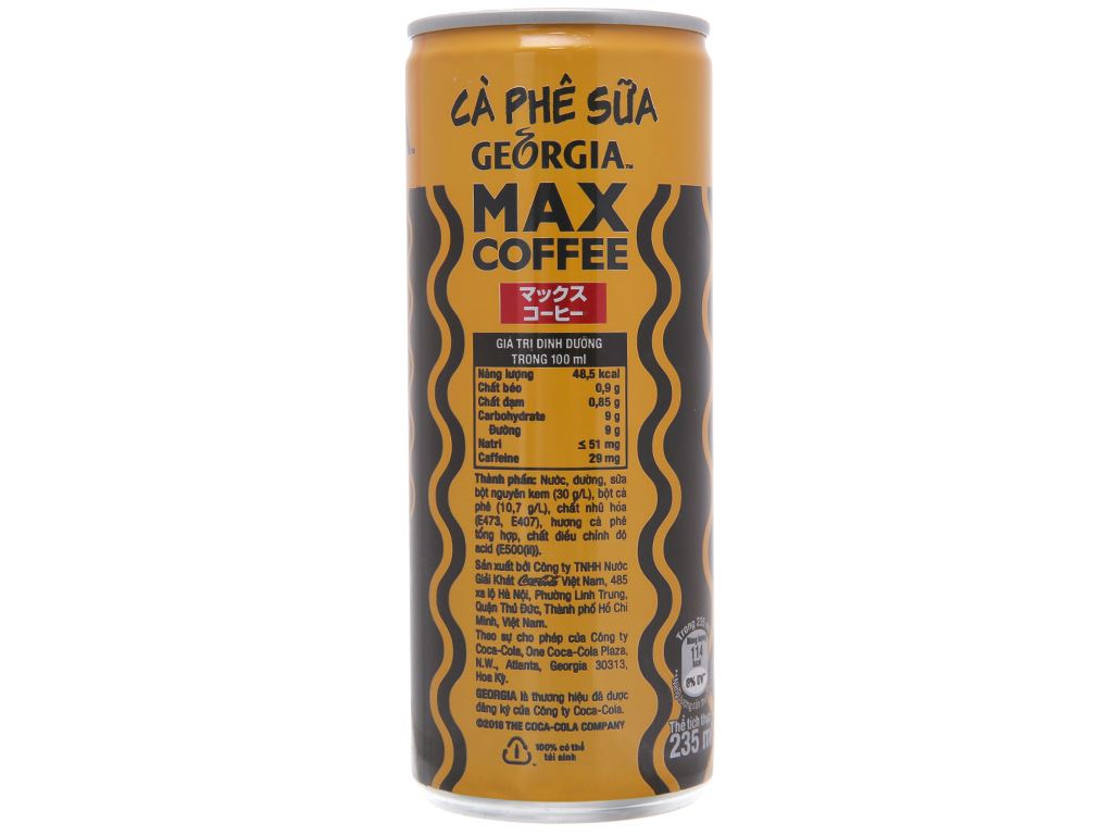Cà phê sữa GEORGIA max coffee lon 180ml