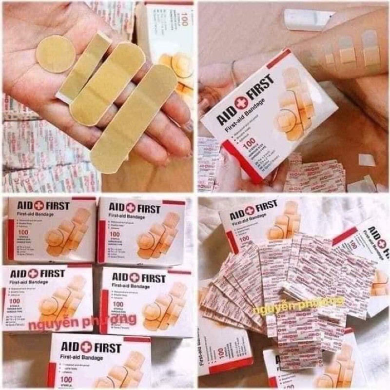Hộp 100 băng gâu đủ kích thước AID PLUS