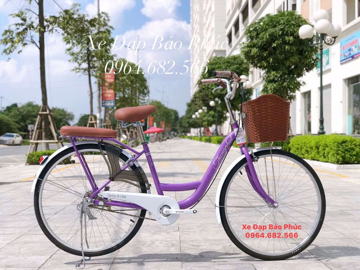 Xe đạp mini nữ Thống Nhất New 24/26 inch (Tặng khoá càng + chắn chân bé + chuông + lục giác)