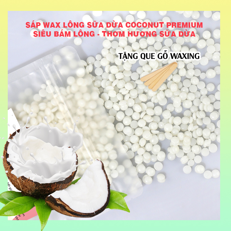 Sáp Wax Lông Sữa Dừa Coconut Cao Cấp - Wax Lông Nóng Siêu Bám Lông, An Toàn