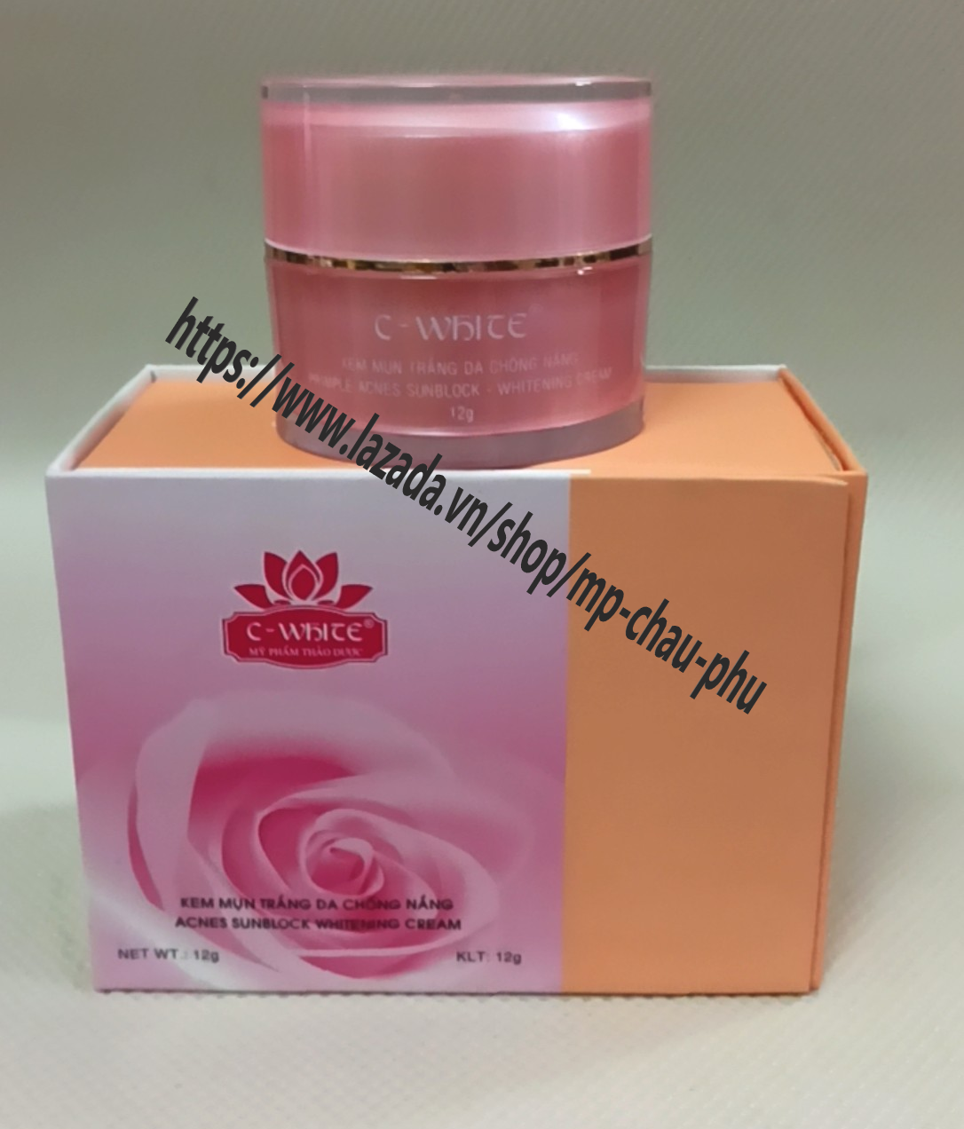 c white kem mụn trắng da chống nắng 12g