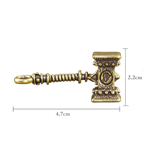 Móc khóa mô phỏng Búa của thor bằng đồng thau