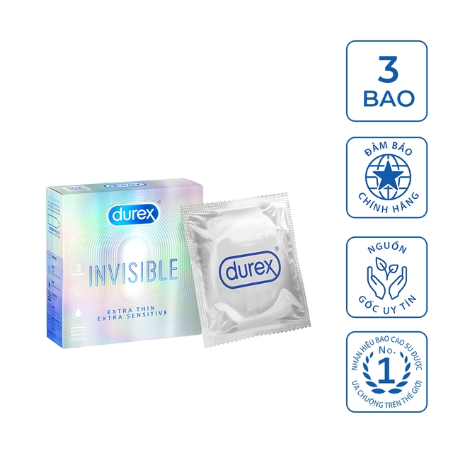 [Hcm]Durex Invisible Extra Sensitive Condoms 3 Packs/Box