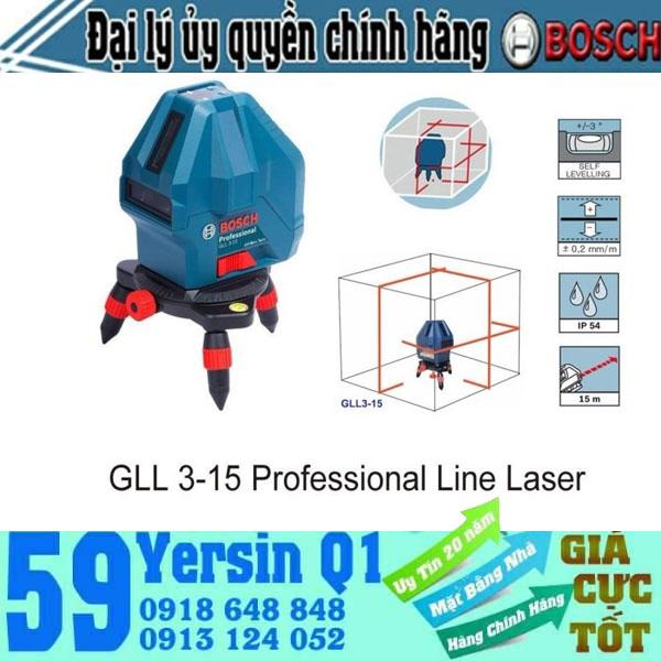 Máy cân mực laser Bosch GLL 3-15 Professional tia đỏ