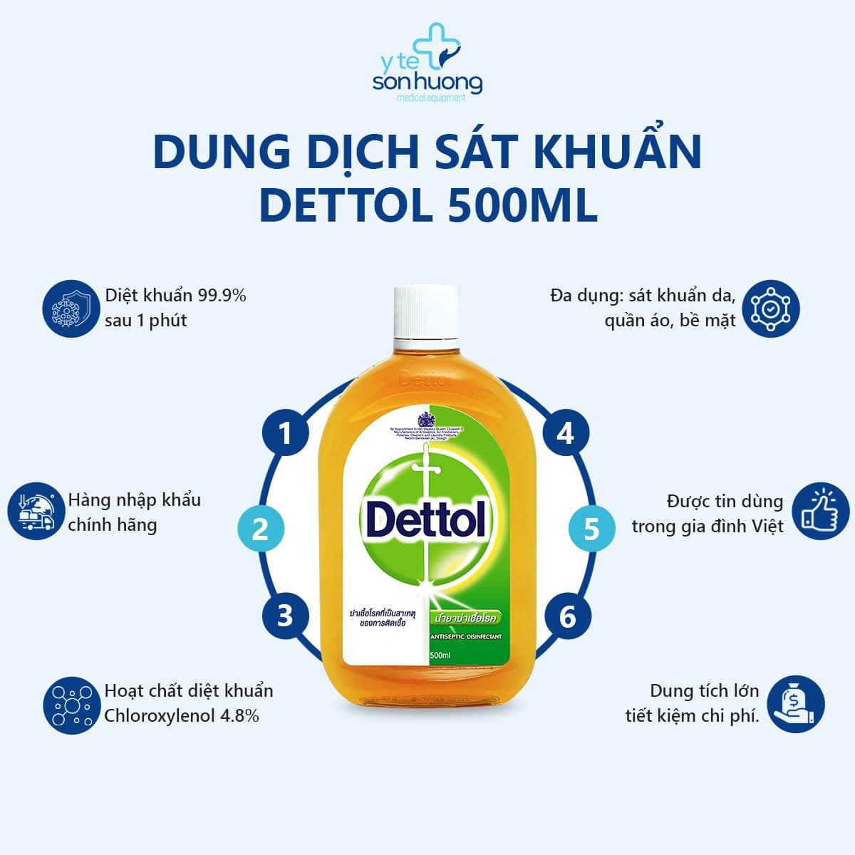 Dung dịch sát khuẩn Dettol 500ml