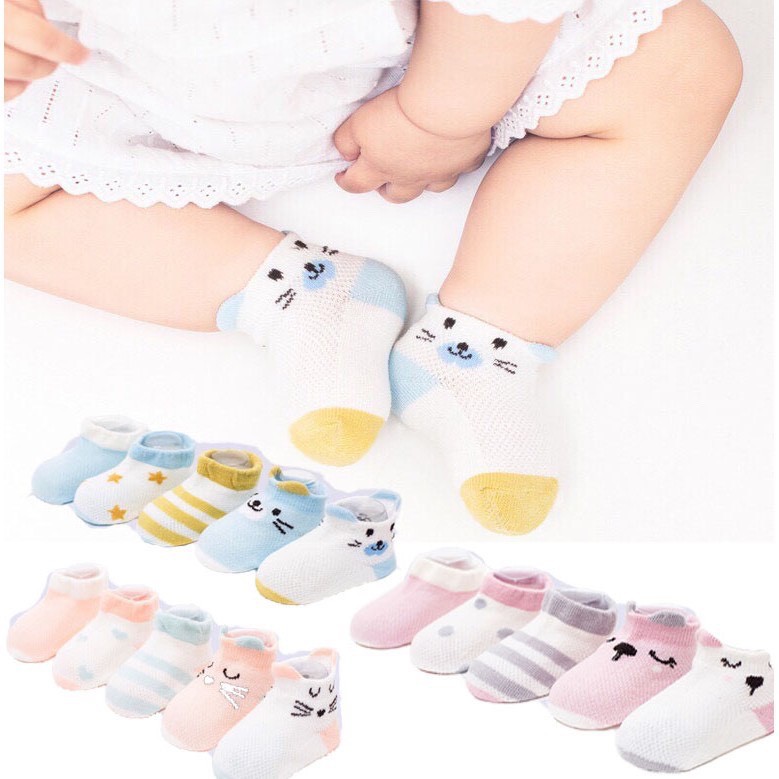 Set 5 đôi tất lưới cổ ngắn kid sock cho bé