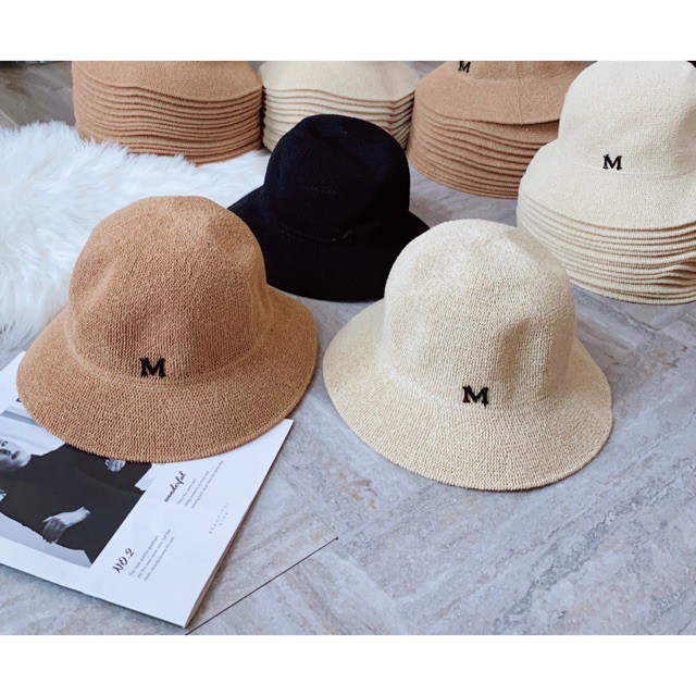 Mũ cói thời trang Hàn Quốc chữ M