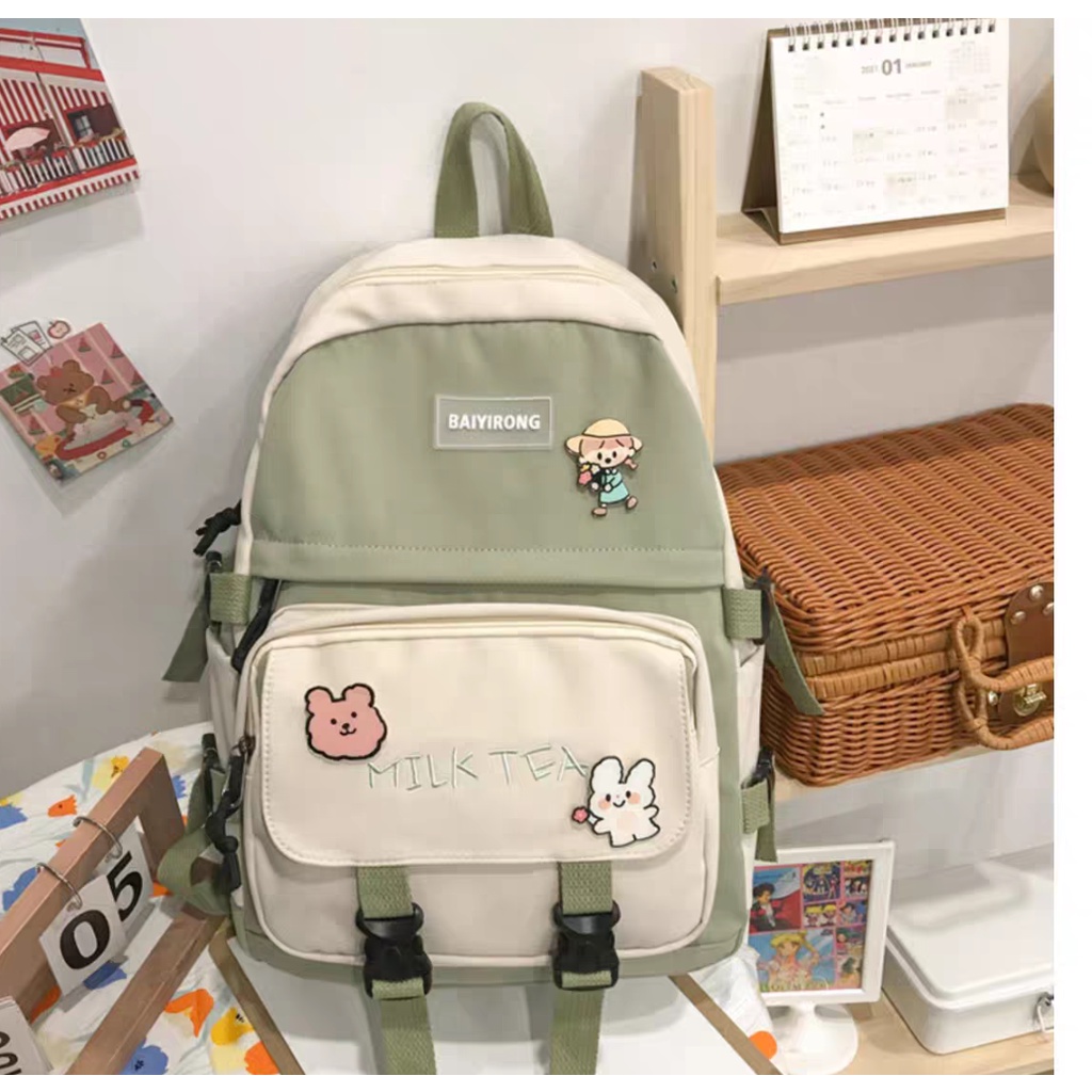 Balo ulzzang basic hàn quốc chống nước, balo nam nữ đi học thời trang giá rẻ bl02
