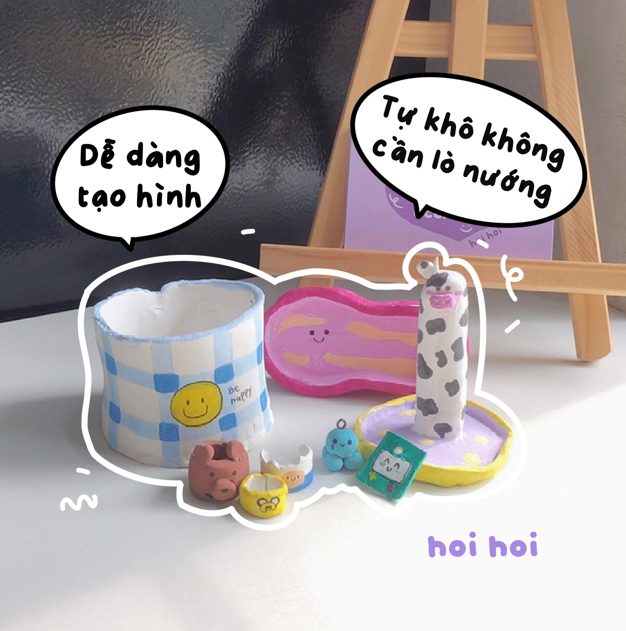Set đất nặn tự khô đầy đủ dụng cụ / Hoi Hoi project