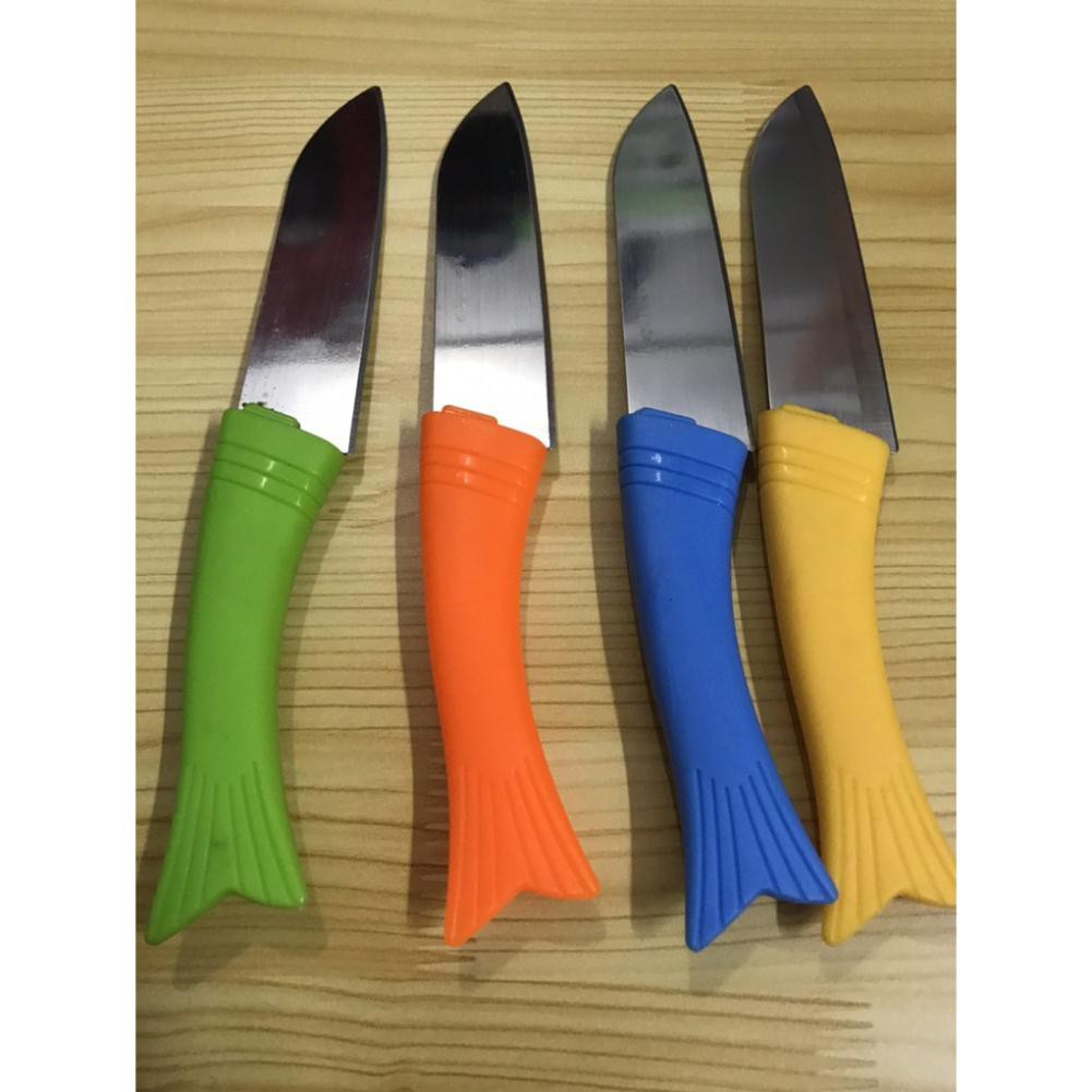 Dao gọt hoa quả cán có vỏ bao hình con cá 19cm